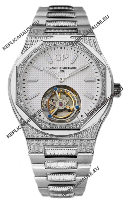 Girard Perregaux Laureato Tourbillon 1:1 White Dial Mirror Swiss Replica Watch