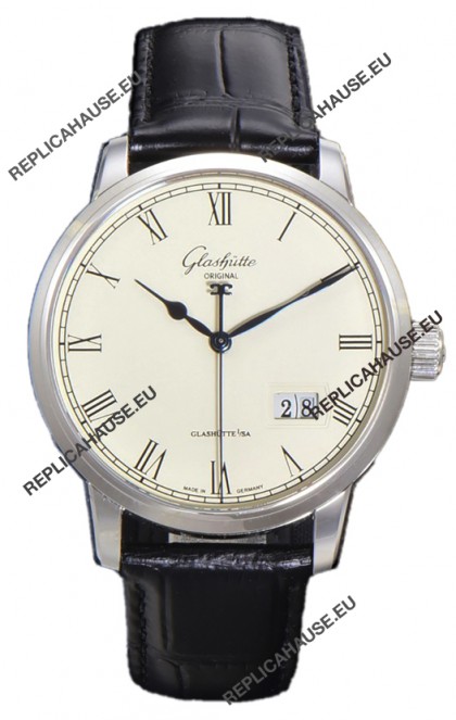 Glashütte Senator Excellence Panorama Date Stainless Steel 1:1 Mirror Replica Watch 