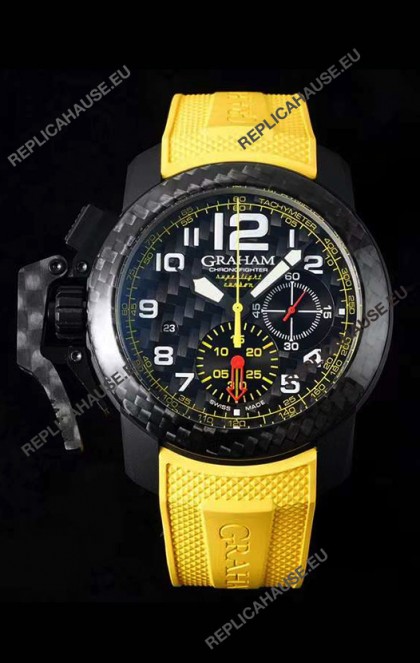 Graham Chronofighter Superlight Carbon Yellow 1:1 Mirror Swiss Replica Watch 