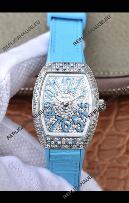 Franck Muller Vanguard Ladies 1:1 Mirror Swiss Replica Watch 32MM Wide Steel Casing