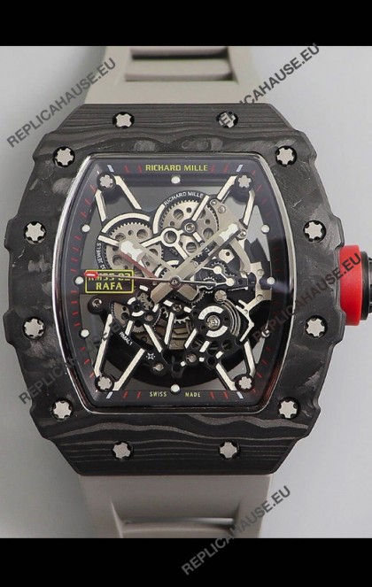 Richard Mille RM35-02 Rafael Nadal Forged Carbon Case with Grey Strap - 1:1 Super Swiss Quality