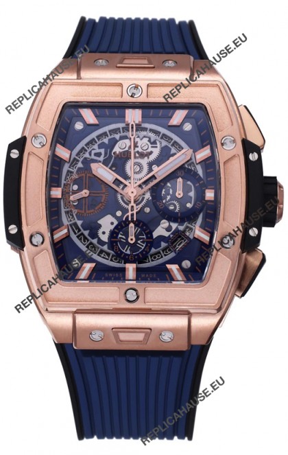 Hublot Spirit of Bang Rose Gold Casing Blue Dial - 42MM Swiss Replica