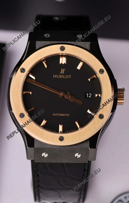 Hublot Classic Fusion Ceramic Casing Rose Gold Bezel Superclone Watch 42MM