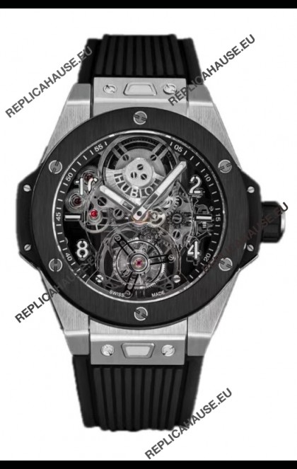 Hublot Big Bang Tourbillon Titanium Casing Ceramic Bezel Watch in 45MM 1:1 Mirror Replica