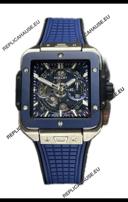 Hublot Square Bang Unico Titanium Blue Ceramic Chronograph Watch 1:1 Mirror Replica
