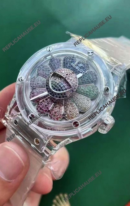 Hublot Classic Fusion Takashi Murakami Sapphire Rainbow Swiss Movement Watch 45MM