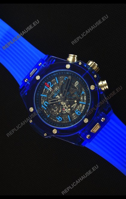 Hublot Big Bang Unico Blue Sapphire Quartz Replica Watch 45MM