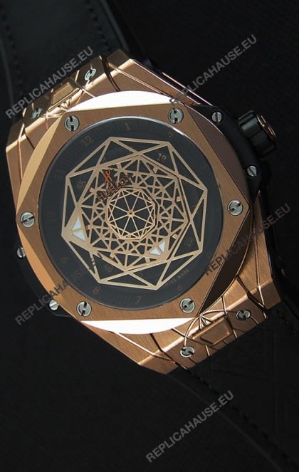 Hublot Big Bang Sang Bleu 45MM Rose Gold Swiss Replica Watch 