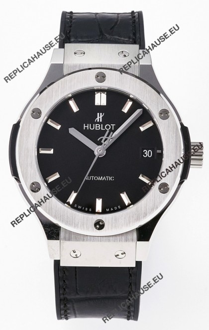 Hublot Super Clone Classic Fusion Titanium 38MM 1:1 Mirror Replica Watch Black Dial