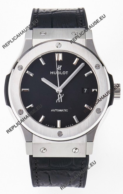 Hublot Super Clone Classic Fusion Titanium 42MM 1:1 Mirror Replica Watch Black Dial