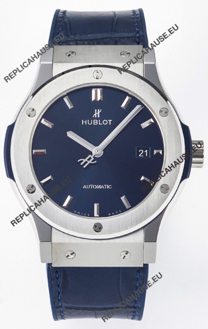 Hublot Super Clone Classic Fusion Titanium 42MM 1:1 Mirror Replica Watch Blue Dial