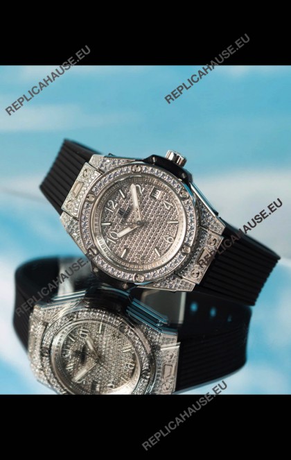Hublot Big Bang One Click Diamonds Paved Casing and Dial Swiss Replica Watch