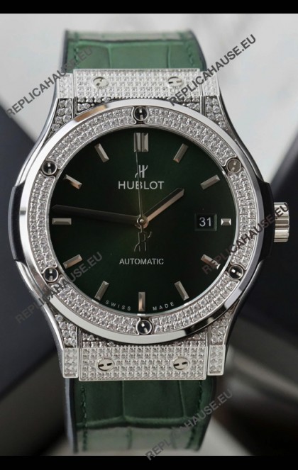 Hublot Classic Fusion Automatic Steel Green Dial 42MM Superclone Replica Watch
