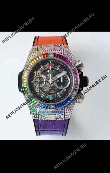 Hublot Big Bang UNICO Stainless Steel Rainbow Swiss 1:1 Mirror Replica Watch