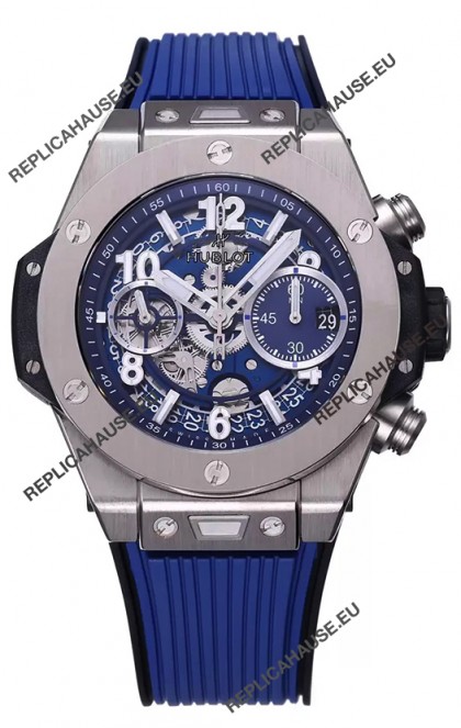 Hublot Big Bang Unico Blue Stainless Steel Casing 1:1 Mirror Edition Swiss Replica Watch