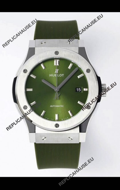 Hublot Classic Fusion Steel Green Dial 42MM Swiss Replica Watch 1:1 Mirror Quality