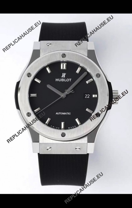 Hublot Classic Fusion Steel Black Dial 42MM Swiss Replica Watch 1:1 Mirror Quality