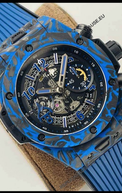 Hublot Big Bang Unico Blue Carbon Las Vegas Boutique Edition Swiss Replica Watch 