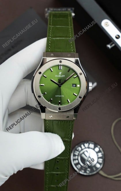 Hublot Super Clone Classic Fusion Titanium Green Dial 42MM Watch
