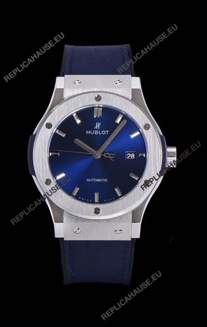 Hublot Classic Fusion 1:1 Mirror Replica Swiss Watch in 904L Steel Casing Blue Dial