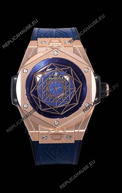 Hublot Big Bang One Click Sang Bleu 1:1 Mirror Replica in Rose Gold Casing 45MM - Blue Dial