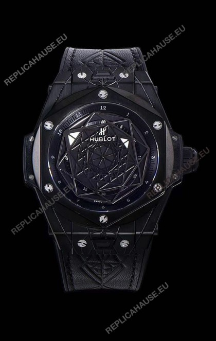 Hublot Big Bang One Click Sang Bleu 1:1 Mirror Replica in Ceramic Casing - 45MM Black Dial