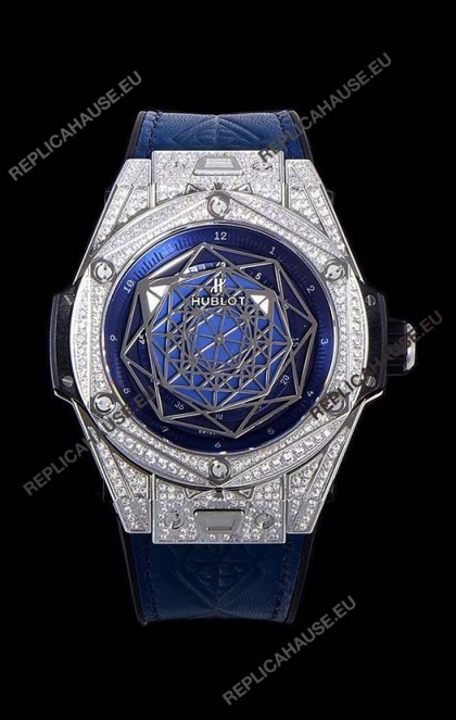 Hublot Big Bang One Click Sang Bleu 1:1 Mirror Replica in Stainless Steel Casing 45MM - Blue Dial