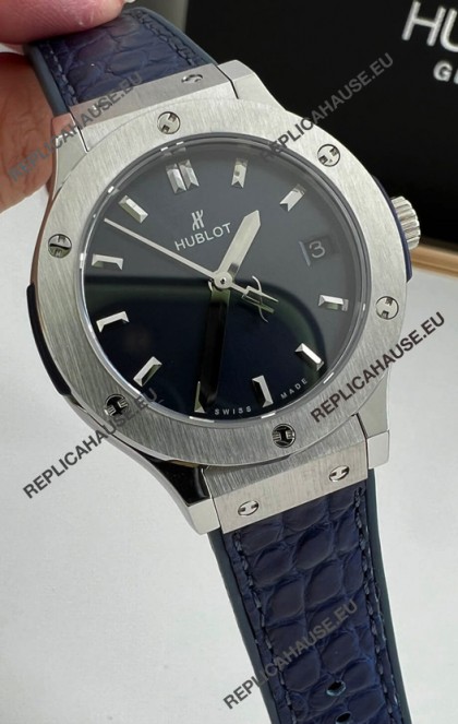 Hublot Classic Fusion Stainless Steel 33MM Blue Dial Swiss Quartz Movement Watch 1:1 Mirror Quality