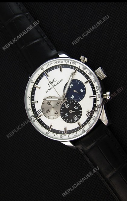 IWC Schaffhausen Japanese Replica Watch Quartz Movement in White Dial 