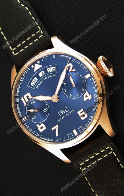 IWC Big Pilot Annual Calender Steel Blue Dial 1:1 Mirror Replica