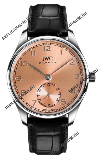 IWC Portugieser Automatic 40 IW358313 Pink Dial in Stainless Steel 1:1 Mirror Replica Watch 