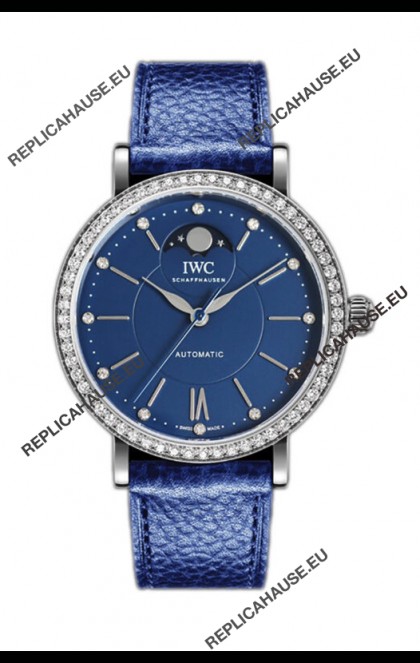 IWC Portofino IW659601 Automatic Moon Phase Steel Casing Watch in Blue Dial 37MM
