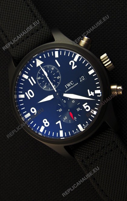 IWC Pilot's Top Gun Chronograph IW389001 1:1 Ceramic Case Ultimate Mirror Replica Watch 
