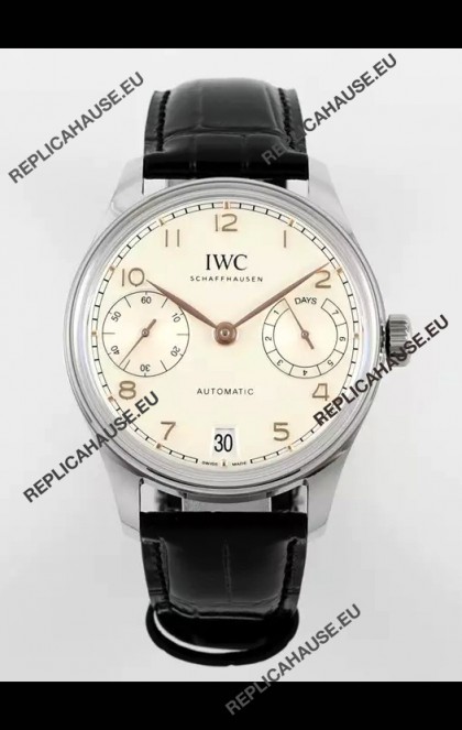 IWC Super Clone Portugieser Swiss 1:1 Mirror Replica Watch White Dial Steel Case Watch