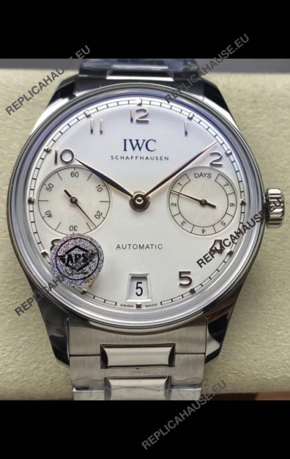 IWC Super Clone Portugieser Swiss 1:1 Mirror Replica Watch White Dial Steel Case Watch