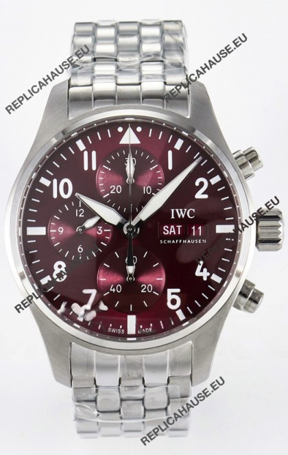 IWC Super Clone Pilot Chronograph Edition Red Dial Swiss Replica Watch 