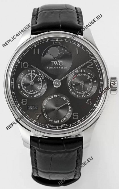 IWC Portuguese Perpetual Calendar 904L Steel Swiss Replica Watch REF. IW503301