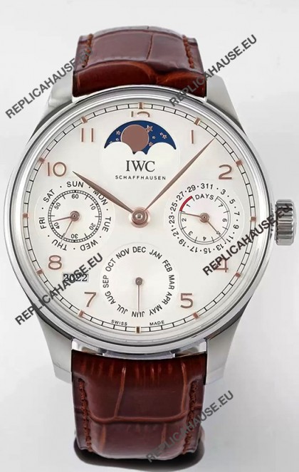 IWC Portuguese Perpetual Calendar 904L Steel Swiss Replica Watch REF. IW503307