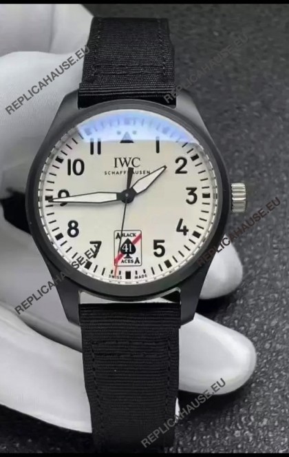 IWC Pilot's IW326905 BLACK ACES Ceramic 41MM 1:1 Mirror Replica Watch in White Dial 
