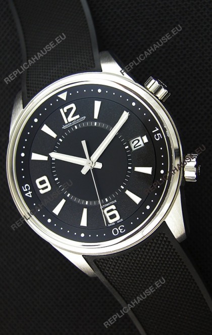 Jaeger-LeCoultre Polaris Black Dial Watch with Nylon Strap 1:1 Mirror Replica