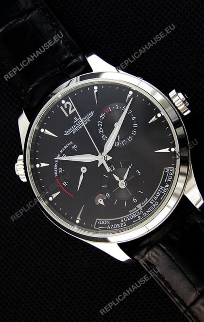 Jaeger LeCoultre Master Geographic Power Reserve Steel Case Swiss Replica Watch 