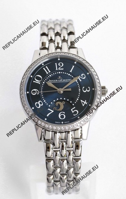 Jaeger-LeCoultre Rendez-Vous Steel Night & Day 1:1 Mirror Steel Case Blue Dial