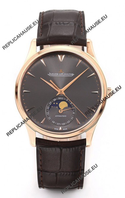 Jaeger LeCoultre Master Ultra Thin Moon Pink Gold 1:1 Mirror Replica Watch