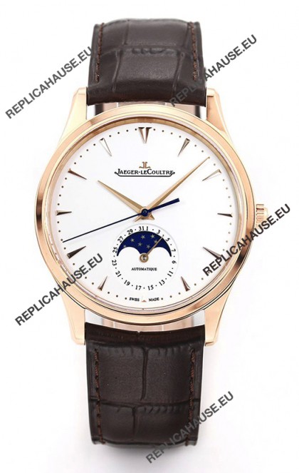 Jaeger LeCoultre Master Ultra Thin Moon Pink Gold 1:1 Mirror Replica Watch