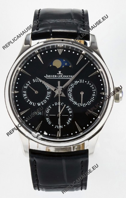 Jaeger LeCoultre Super Clone Master Ultra-Thin Perpetual Calendar Black Dial Watch