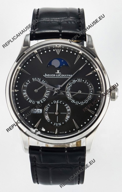 Jaeger LeCoultre Super Clone Master Ultra-Thin Perpetual Calendar Grey Dial Watch