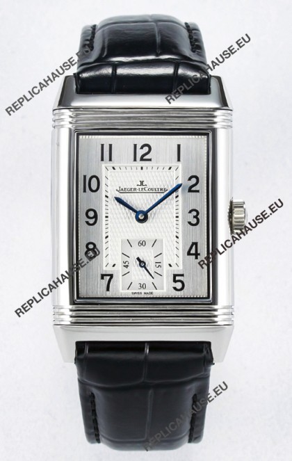 Jaeger-LeCoultre Reverso Super Clone DuoFace Black/White Steel Replica Watch 