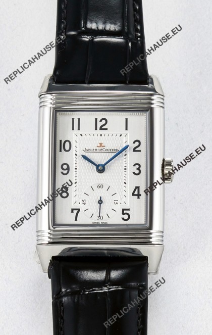 Jaeger-LeCoultre Reverso Super Clone DuoFace Black/White Steel Replica Watch 