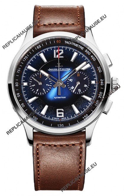 Jaeger LeCoultre Polaris Q9028181 Chronograph Blue Dial Swiss Replica Watch 