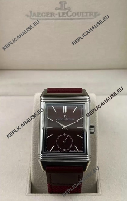 Jaeger-LeCoultre Reverso DuoFace Steel Casing Watch Red Dial in Swiss Automatic Movement